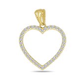 Juwelier Zwartevalk 14 karaat gouden hart hanger met zirkonia - 14.298