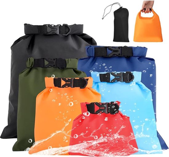 EBKCQ Lot de 6 Waterproof Sac, Sec Sacs, 1,5 L 2,5 L 3 L 3,5L 5L 8L Etanches Sacs Multicolores, Sac De Plongée, Sac étanche à la Dérive avce Sacs de Rangement pour Le Kayak, Le Rafting, la pêche EBKCQ Lot de 6 Waterproof Sac, Sec Sacs, 1,5 L 2,5 L 3 L 3,5L 5L 8L Etanches Sacs Multicolores, Sac De Plongée, Sac étanche à la Dérive avce Sacs de Rangement pour Le Kayak, Le Rafting, la pêche