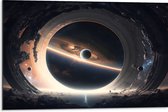 Dibond - Planeet - Ruimte - Maan - Aarde - 75x50 cm Foto op Aluminium (Met Ophangsysteem)