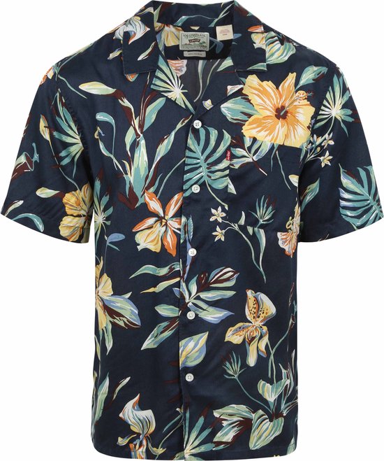 Levi's - Overhemd Short Sleeve Navy Sunset Flora - Heren - Maat XL - Regular-fit