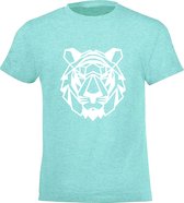 Be Friends T-Shirt - Tijger - Kinderen - Mint groen - Maat 12 jaar