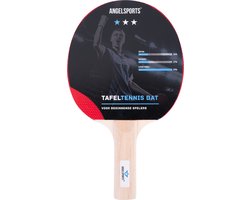 Tafeltennisbat 1 Ster – Recht Houten Handvat – Nopjesrubber – Plywood – Ping Pong – Recreatief gebruik – Longfield