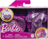 Barbie Kleding Outfit Poppen Accessoires Paarse Jurk met grote tas en Hakken, Ketting, Armband, Haarband en fotocamera