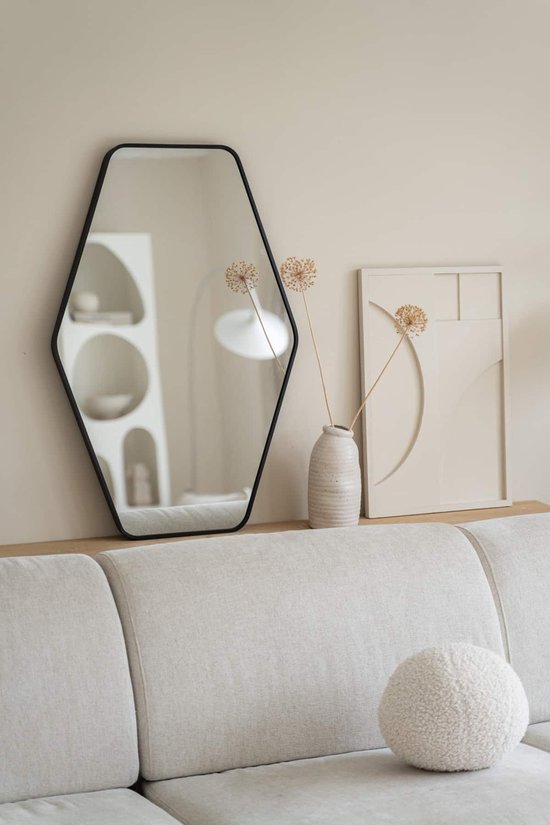 Nordic Style® Hexagon spiegel - 90x60cm - wandspiegel - Scandinavische spiegel - Badkamerspiegel