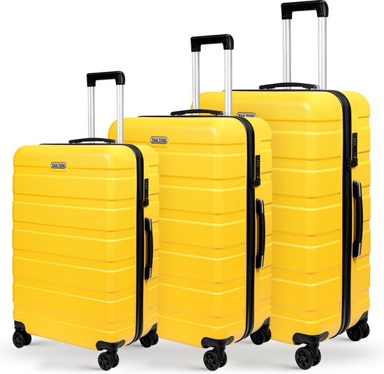 Ensemble valise TAN.TOMI - Bagage à main 41L + Bagage soute 65L +95L - Serrure TSA - Valise de voyage à Roues