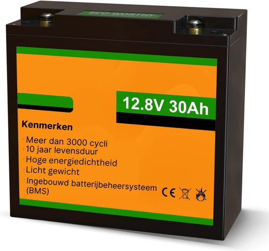 AFTERTECH Lifepo4 24 V 50 Ah oplaadbare lithium-ijzerfosfaataccu 3000 diepe cycli 25,6 V 1280 Wh