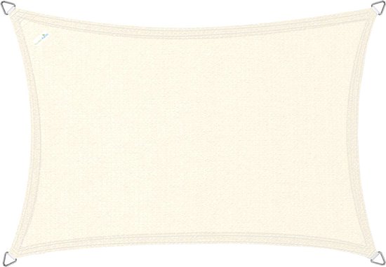 Buitenkado schaduwdoek rechthoek 2,5x3 m - HDPE/RVS - crème wit