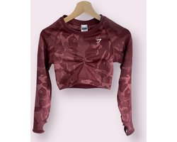 Gymshark crop top Seamless Long Sleeve Crop Top - Cherry Brown
