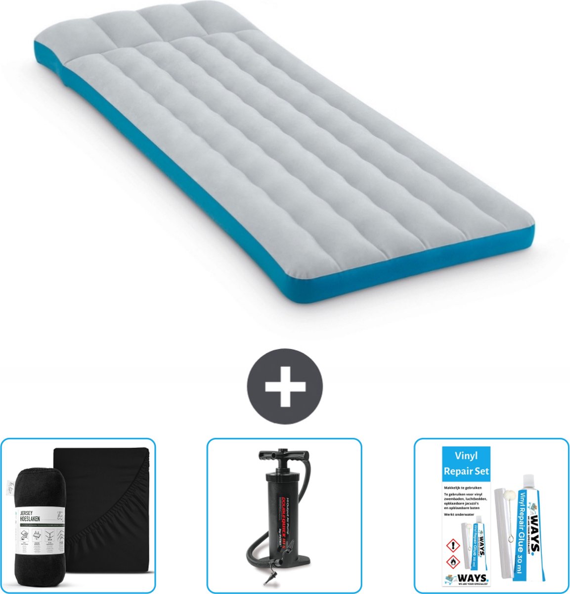 Intex Campingmat - Twijfelaar - 72 x 189 x 20 cm - Blauw - Inclusief Accessoires CB7