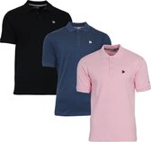 3-Pack Donnay Polo (549009) - Sportpolo - Heren - Black/Navy/Shadow Pink (555) - maat 3XL