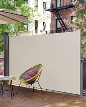 Signature Home aluminium zjluifel - uitschuifbaar Zonnescherm - inkijkbescherming, zonwering - ondoorzichtig - zijzonwering - voor balkon - terras - tuin - beige - 200 x 400 cm