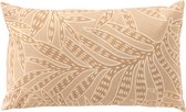 SAMUEL - Coussin d'extérieur 30x50 cm - outdoor - déperlant et résistant aux UV - imprimé feuilles - Pierre Ponce - beige