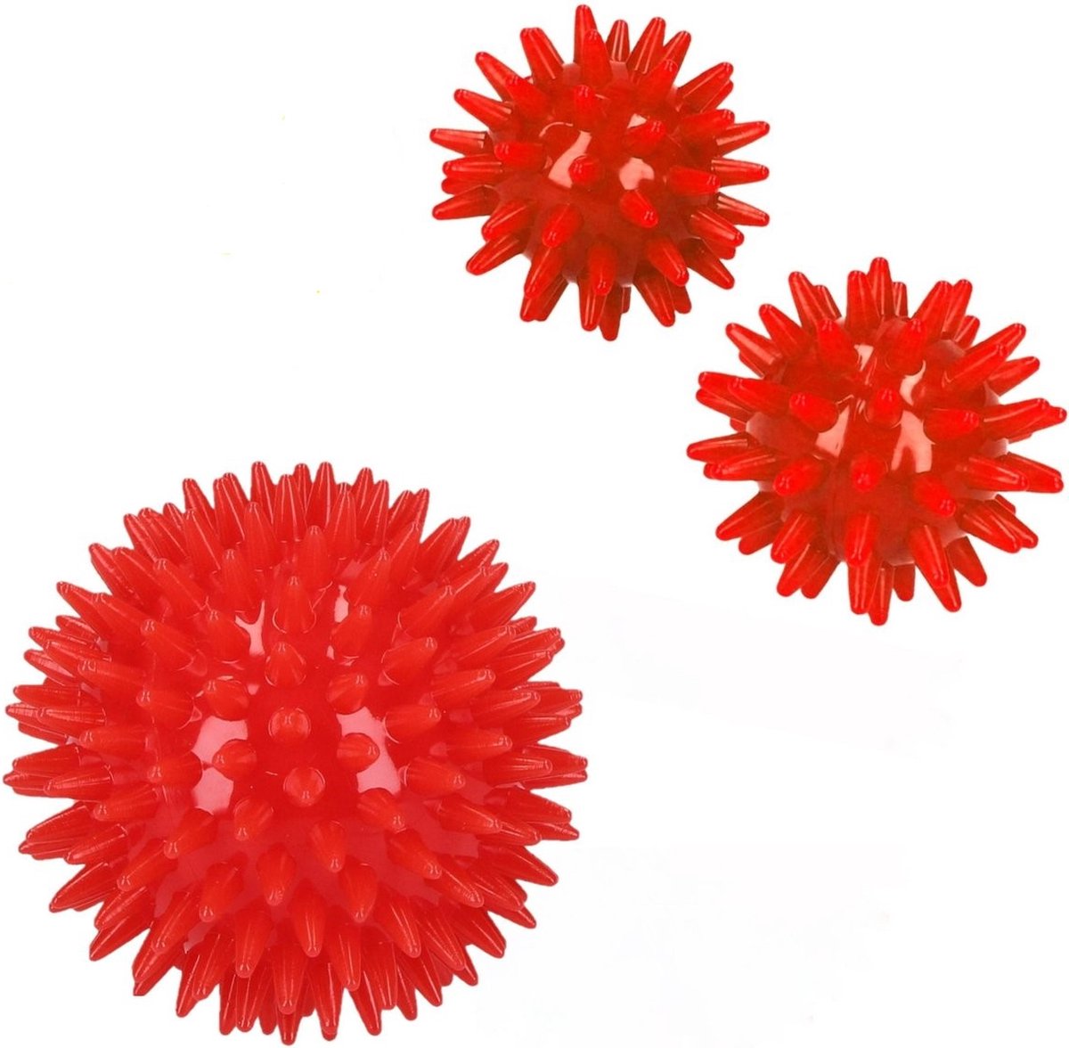 Goedkoopste Massageballen set van 3 – Hoge Dichtheid Massagestekels – Triggerpoint – Lacrossebal – Rood