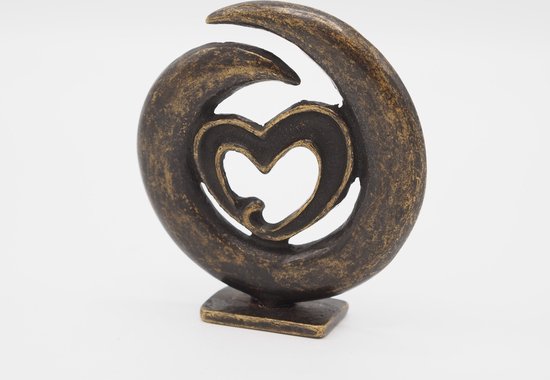 Statue en bronze - Mini coeur moderne - Bronzartes - 10 cm de haut