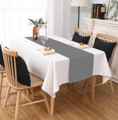 Grijze katoenen tafelloper voor 6-zits eettafel - perfect voor eettafel, salontafel en bruiloftsdecoratie - machinewasbaar (grijs, tafelloper (42 x 230 cm)