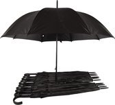 Discountershop Set van 11 Opvouwbare Zwarte Automatische Paraplu - Polyester/Aluminium - Ideaal voor Evenementen, Zakelijk Gebruik en Outdoor Avonturen - Diameter 115cm