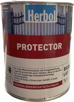 Herbol Protector - Synthetisch zijdeglans metaalverf - 2 in 1 ( grondlaag en eindlaag) - RAL 9010 Zuiverwit - 1 L