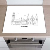 Inductiebeschermer City skyline - Den Haag | 57.6 x 51.6 cm | Keukendecoratie | Bescherm mat | Inductie afdekplaat