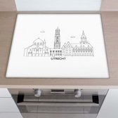 Inductiebeschermer City skyline - Utrecht | 81.6 x 52 cm | Keukendecoratie | Bescherm mat | Inductie afdekplaat