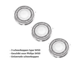 3 Scheerkoppen geschikt voor Philips 5000 serie SH50/50 – Scheerkoppen set – Scheer opzetkoppen – voor Phillips SH50/51/52 Shaving blades – 3 stuks