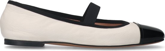 Sacha - Dames - Off white ballerina's met zwarte details - Maat 36