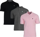 3-Pack Donnay Polo (549009) - Sportpolo - Heren - Black/Charcoal-marl/Shadow pink (567) - maat 3XL