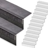 Traprenovatie set - rechte trap - 15 treden SPC toplaag Beton zwart incl. stootborden