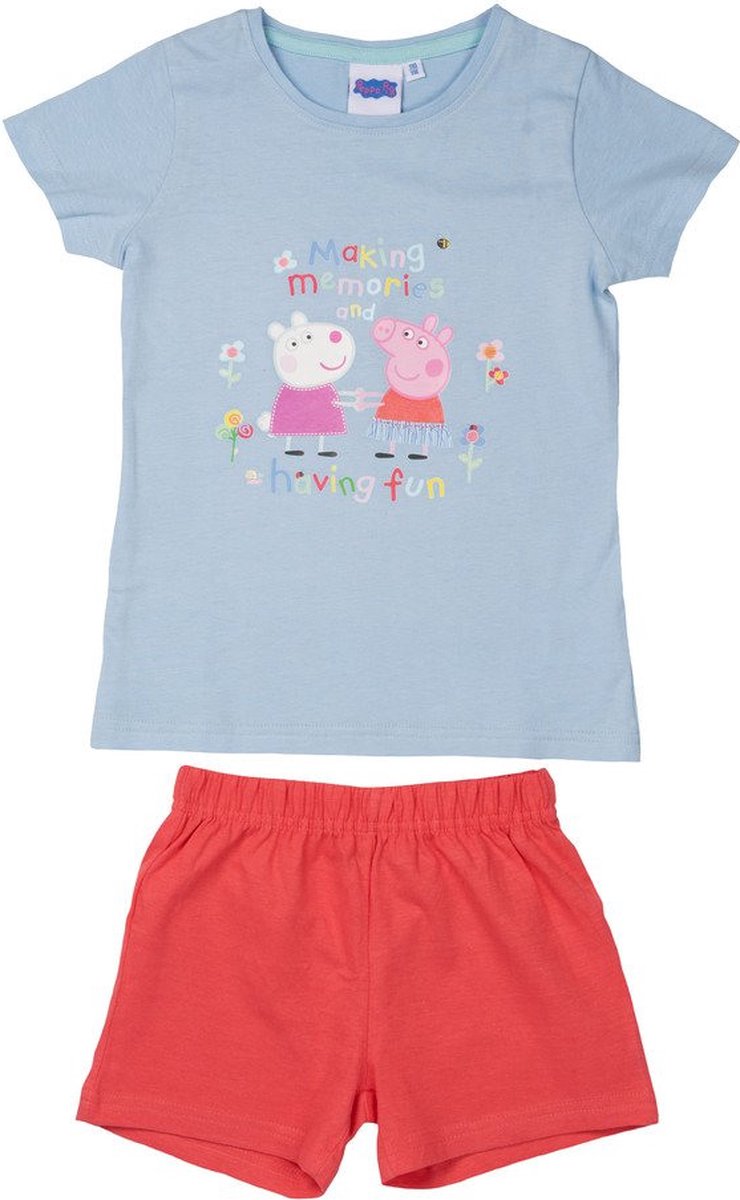 Peppa Pig/ Peppa Big Pyjama / Shortama - Lichtblauw - Katoen - maat 110/116