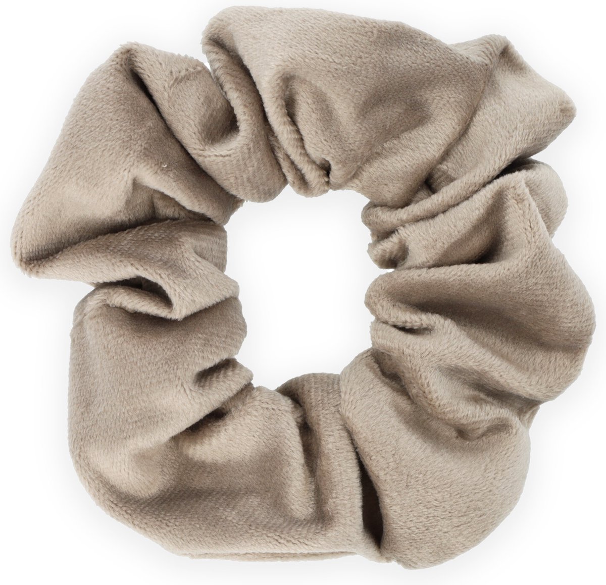 Lajetti - Scrunchie Premium Velvet Taupe Haarelastiek Haaraccessoire - 1 stuk