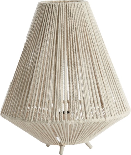 Light & Living Tafellamp Felida - Katoen/Metaal - Crème - 35x40x35 cm (BxHxD) - Bamboe Koord
