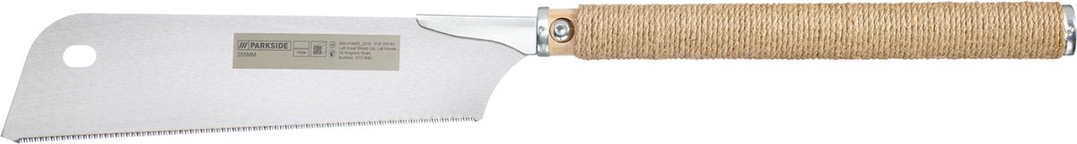 Parkside Japanse zaag - Lengte zaagblad 255mm - Houten handvat met koord-bekleding - Voor dwars- en schuine snedes