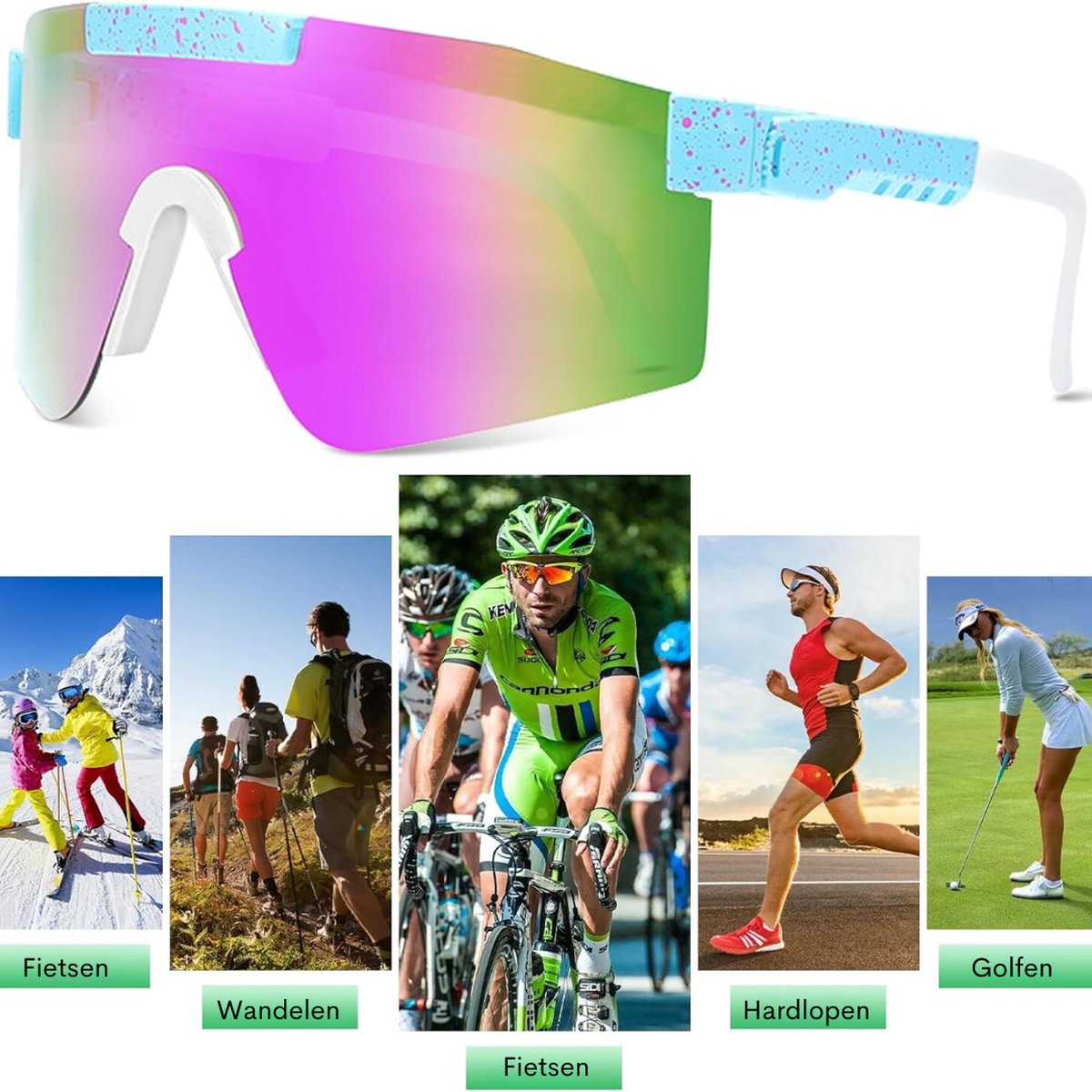BangLong Lunettes De Sport Polarisées, Verres Interchangeables