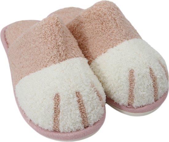 Roze dames kat pantoffels - Katten sloffen roze - Dames slippers met kattenpoot - Antislip zool! - Kattenpoot design voor een speelse, gezellige look!