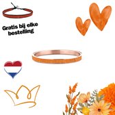 Key Moments 8KM BC0021 Stalen Bangle met Tekst - Live Your Dreams - One-size - Rosékleur / Oranje