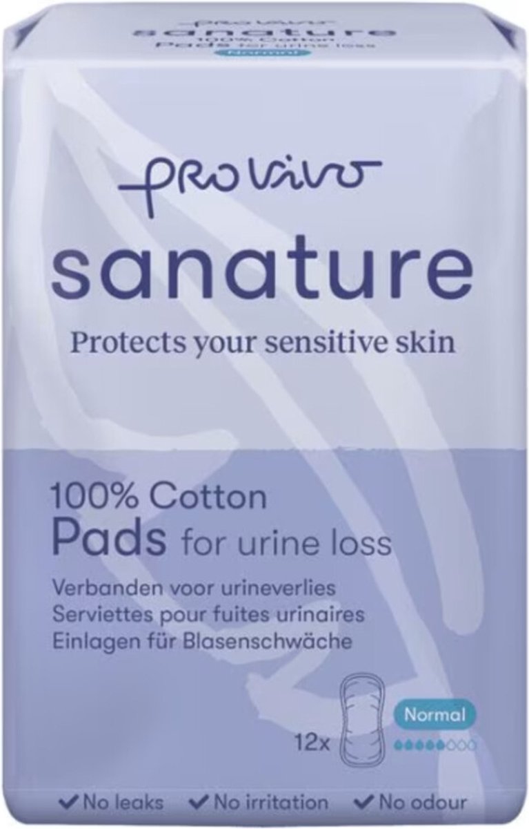 Goedkoopste Sanature Pro Vivo 100 Katoenen Incontinentieverband Normaal 12 stuks