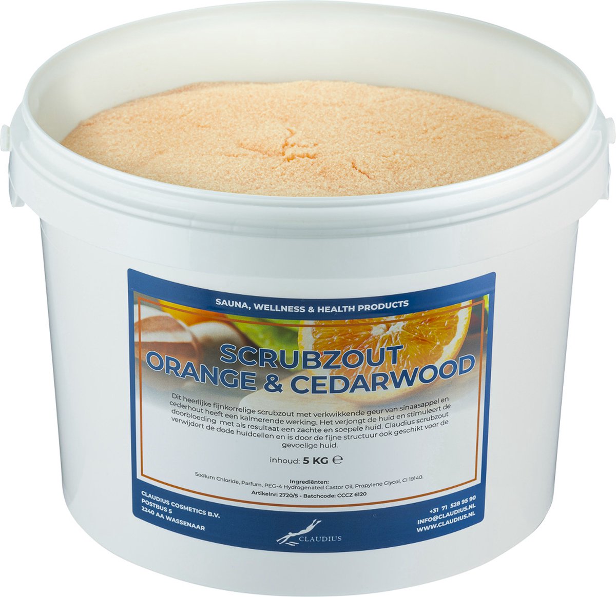 Goedkoopste Scrubzout Sweet Orange & Cedarwood - 5 kg - Hydraterende Lichaamsscrub