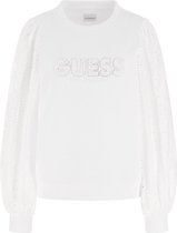 Guess CN Sangallo Sleeve Sweatshirt Femme - Wit - Taille L