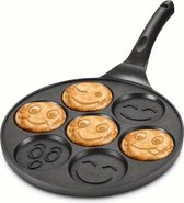 Smiley pancake | Emoji pannenkoekpan voor het bakken van emoji smileys | 7 Emoji pancakes | lachende mini pannenkoeken