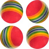 Flamingo - Kattenspeelgoed softballen - Rood/Oranje/Blauw - 4 cm
