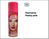 Haarspray flashy pink 125 ml - Kleur Festival thema feest party verjaardag carnaval