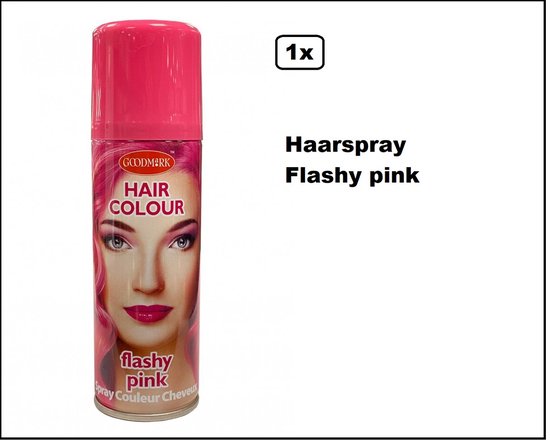 Haarspray flashy pink 125 ml - Kleur Festival thema feest party verjaardag carnaval