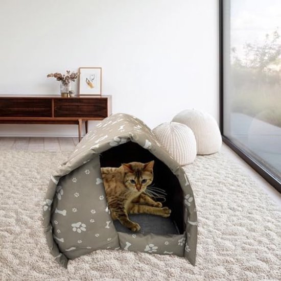 Kattenhuis voor buiten, isoleerhuis voor wilde katten voor de winter, buitenhuis voor de winter, huisdierhuis met deur, huis bij koud weer, zwerfdieren voor katten