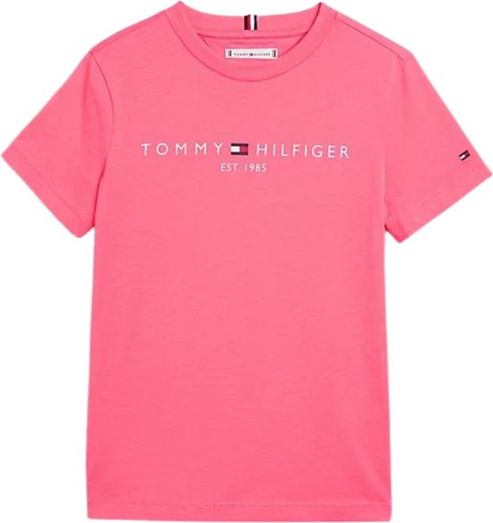 Tommy Hilfiger U ESSENTIAL TEE S/S Meisjes T-shirt - Pink - Maat 12