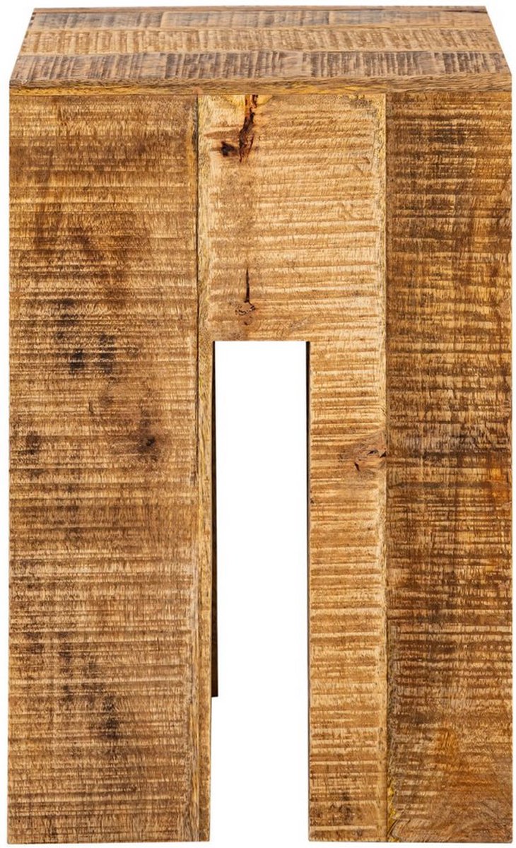Bijzettafel - Kruk - Zuil - mangohout 44cm hoog