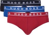 Hugo Boss Heren Slips 3-Pack (Maat S) Rood/Zwart/Blauw - Ondergoed - Mannen