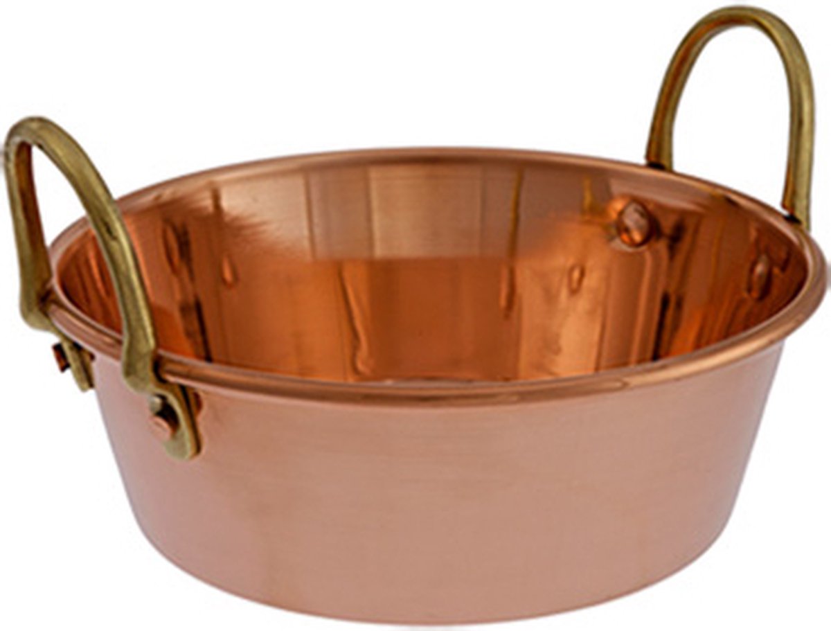 Pot, Kookpan voor marmelade - koper en messing, 10 cm