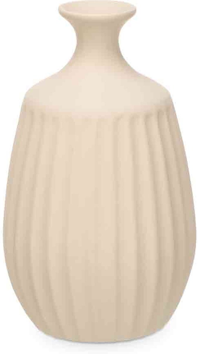 Giftdecor Bloemenvaas Antique Athena - creme wit - keramiek - 21 x 39 cm - Klassieke design vaas met historisch en modern karakter