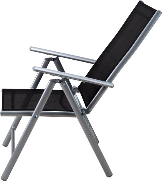 Casaria Tuinset - 6 Personen Aluminium 6 stoelen 1 Tafel - Zilver