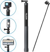Telesin 3 Mètre Premium Selfie Stick Carbone avec 1/4 Vis pour GoPro, Caméras d'Action, DJI OSMO, Insta360 (Grijs)