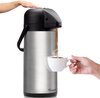 Pompkan, professionele geïsoleerde koffiekaraf van roestvrij staal, thermoskan, thermos-drankdispenser, geschikt voor feestdranken, 3 liter